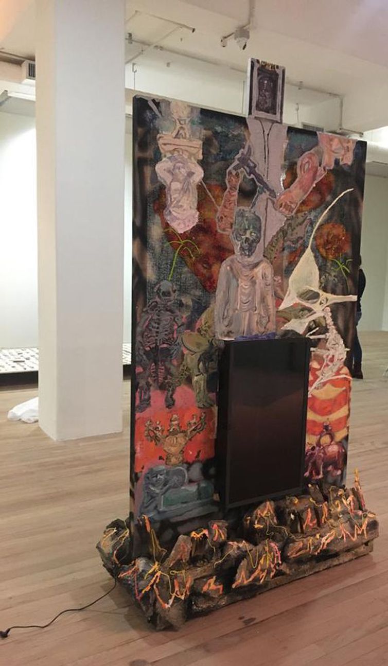 Obra de Thiago Martins de Melo - A queima do templo do conhecimento.