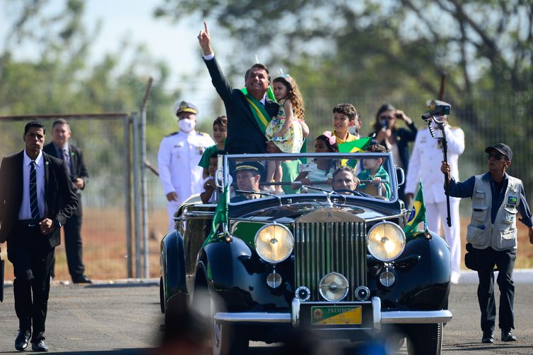 O presidente Jair Bolsonaro participa de cerimônia comemorativa do 7 de Setembro, no Palácio da Alvorada.